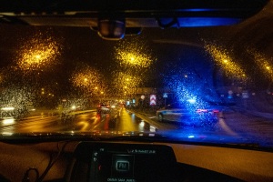 Nocne studium deszczu i refleksów / Night study of rain and reflections